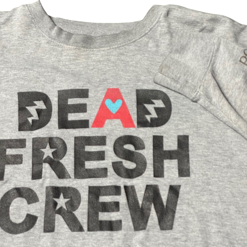 DEAD FRESH CREW Crewneck Sweatshirt Mens 2XL Gray Casual Warn Graphic Design